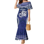 Bulldogs Rugby Custom Mermaid Dress Go Berries With Polynesian Style