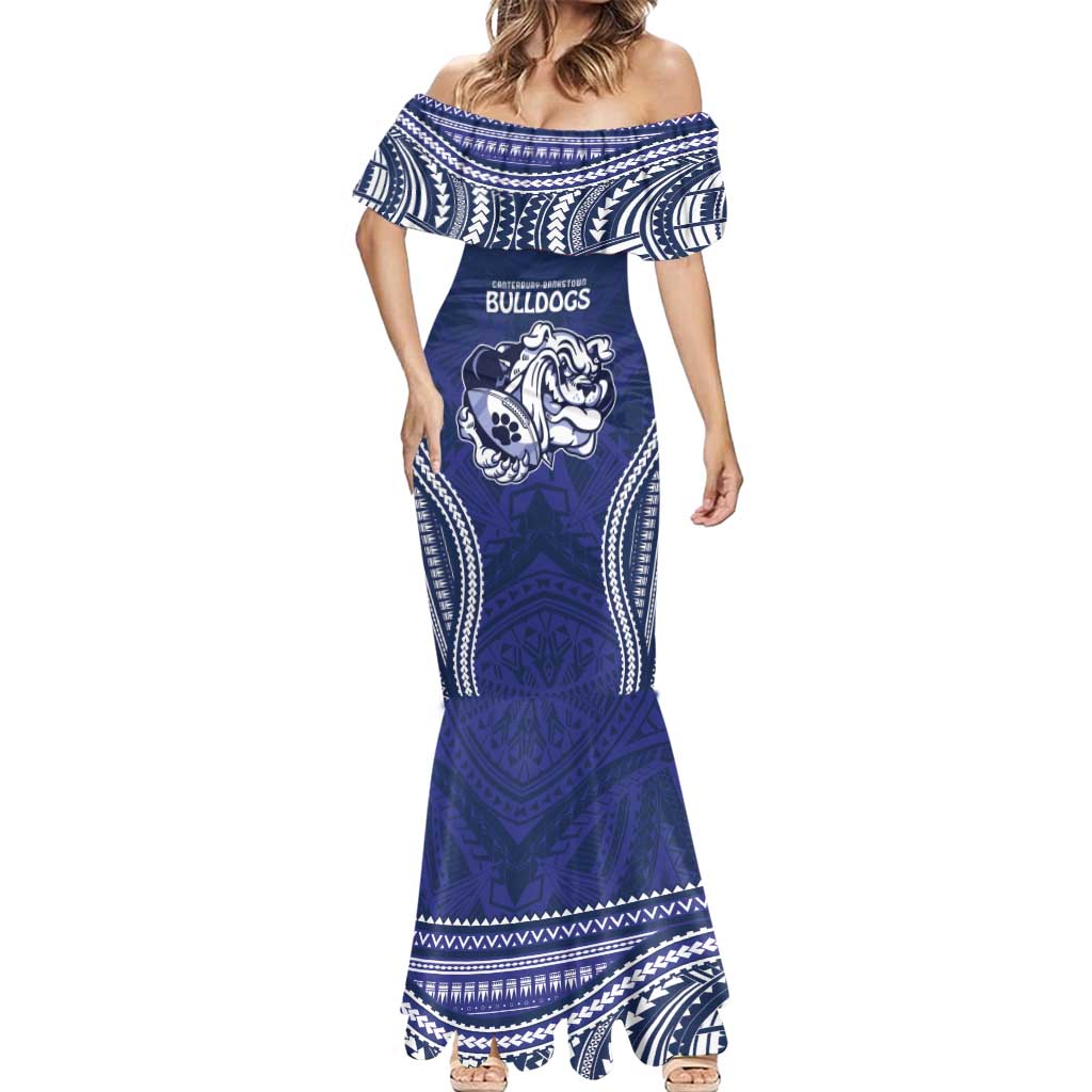 Bulldogs Rugby Custom Mermaid Dress Go Berries With Polynesian Style