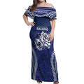 Bulldogs Rugby Custom Off Shoulder Maxi Dress Go Berries With Polynesian Style