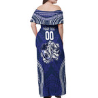 Bulldogs Rugby Custom Off Shoulder Maxi Dress Go Berries With Polynesian Style