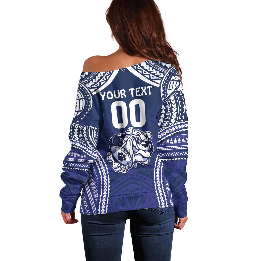 Bulldogs Rugby Custom Off Shoulder Sweater Go Berries With Polynesian Style