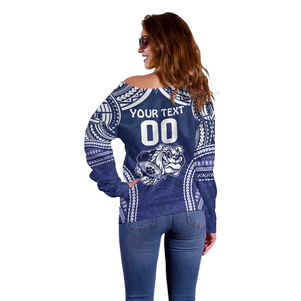 Bulldogs Rugby Custom Off Shoulder Sweater Go Berries With Polynesian Style