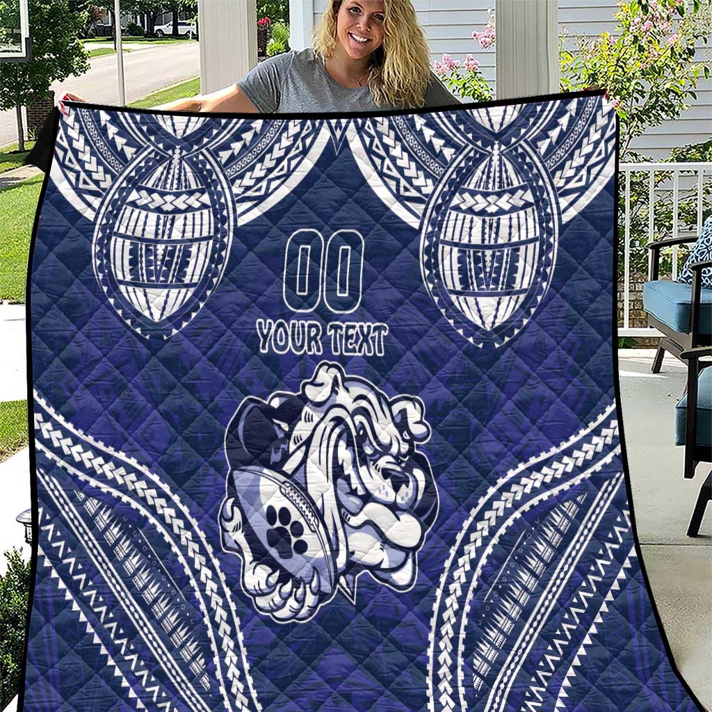 Bulldogs Rugby Custom Quilt Go Berries With Polynesian Style