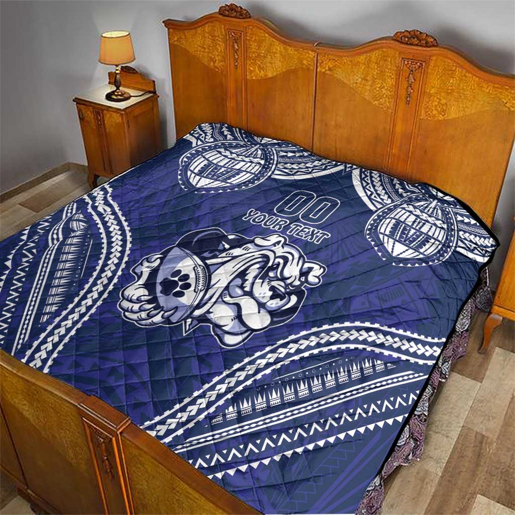 Bulldogs Rugby Custom Quilt Go Berries With Polynesian Style
