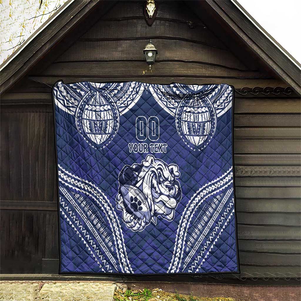 Bulldogs Rugby Custom Quilt Go Berries With Polynesian Style
