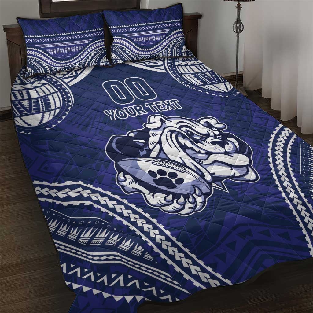 Bulldogs Rugby Custom Quilt Bed Set Go Berries With Polynesian Style