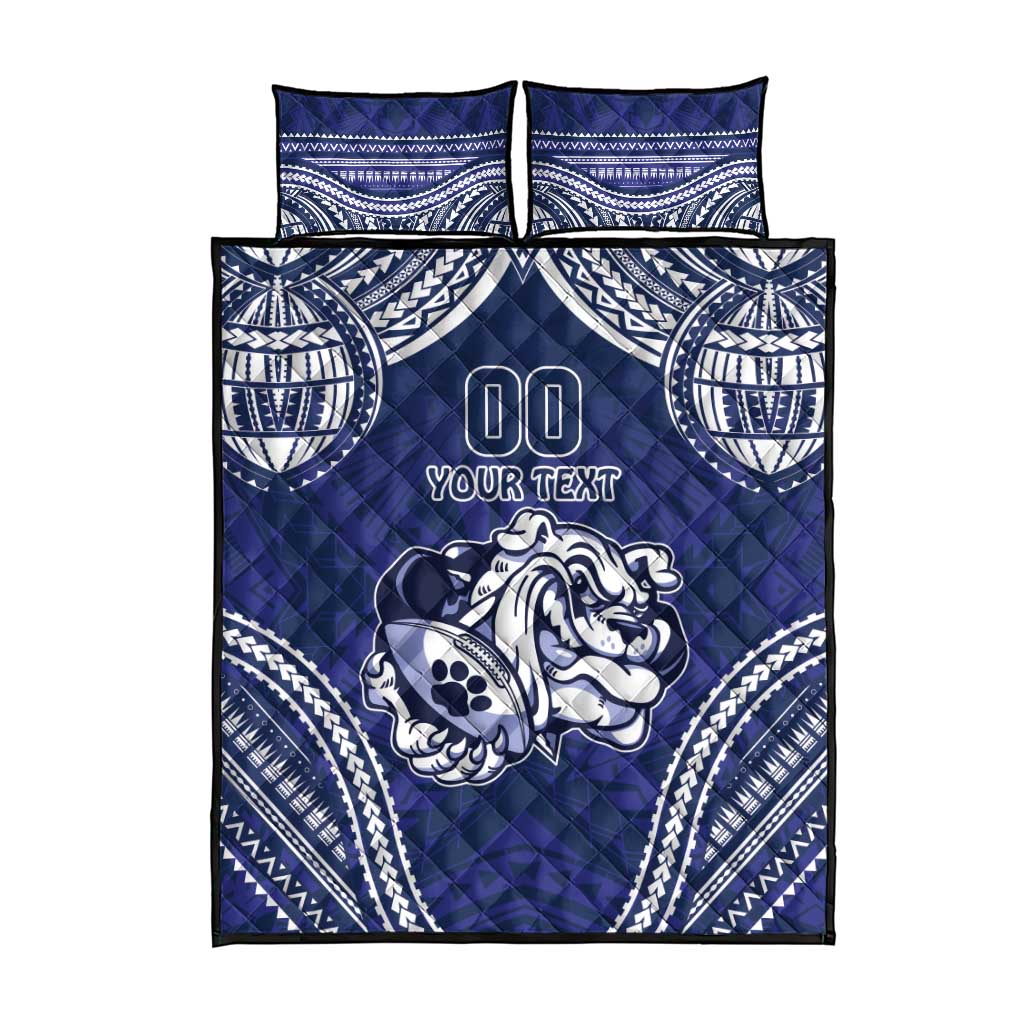 Bulldogs Rugby Custom Quilt Bed Set Go Berries With Polynesian Style