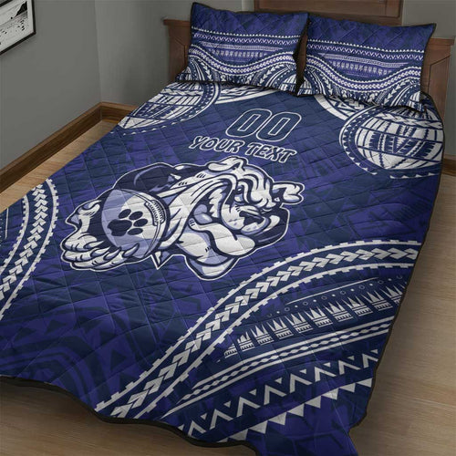 Bulldogs Rugby Custom Quilt Bed Set Go Berries With Polynesian Style