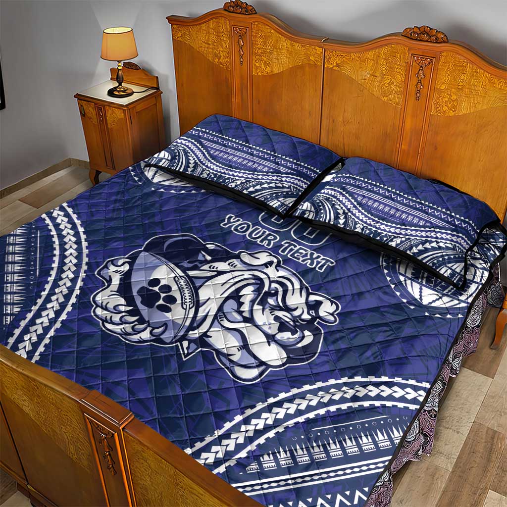 Bulldogs Rugby Custom Quilt Bed Set Go Berries With Polynesian Style