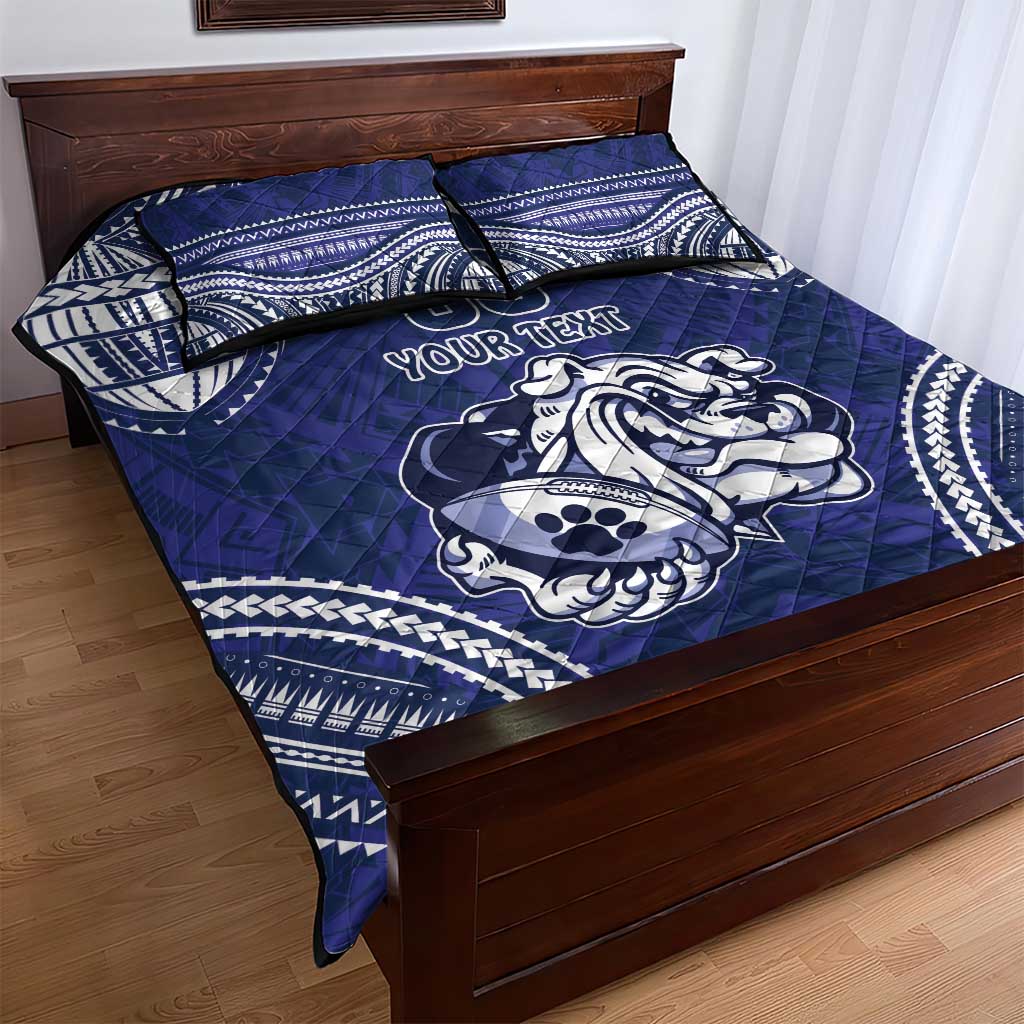 Bulldogs Rugby Custom Quilt Bed Set Go Berries With Polynesian Style