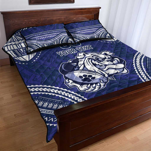 Bulldogs Rugby Custom Quilt Bed Set Go Berries With Polynesian Style