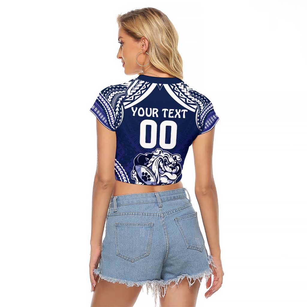 Bulldogs Rugby Custom Raglan Cropped T Shirt Go Berries With Polynesian Style