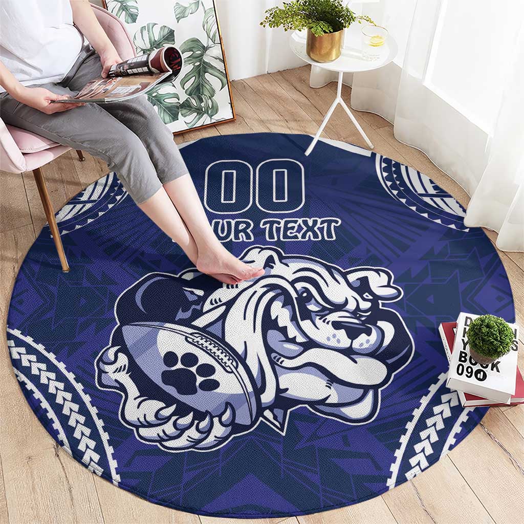 Bulldogs Rugby Custom Round Carpet Go Berries With Polynesian Style