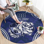 Bulldogs Rugby Custom Round Carpet Go Berries With Polynesian Style