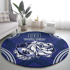 Bulldogs Rugby Custom Round Carpet Go Berries With Polynesian Style
