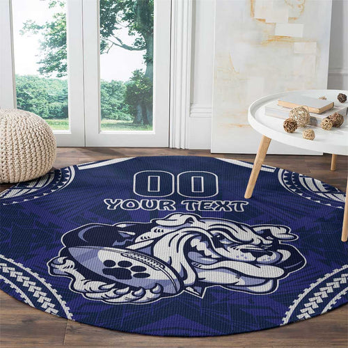 Bulldogs Rugby Custom Round Carpet Go Berries With Polynesian Style