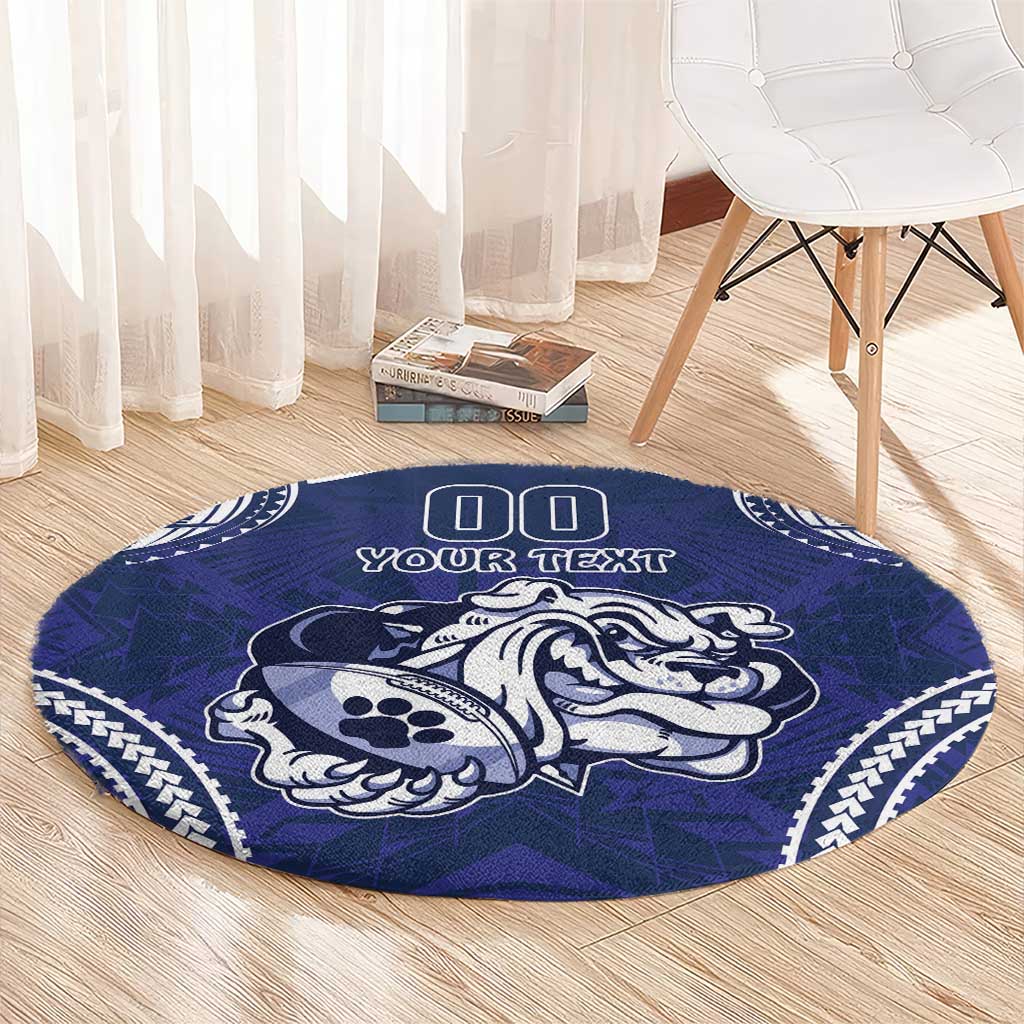 Bulldogs Rugby Custom Round Carpet Go Berries With Polynesian Style