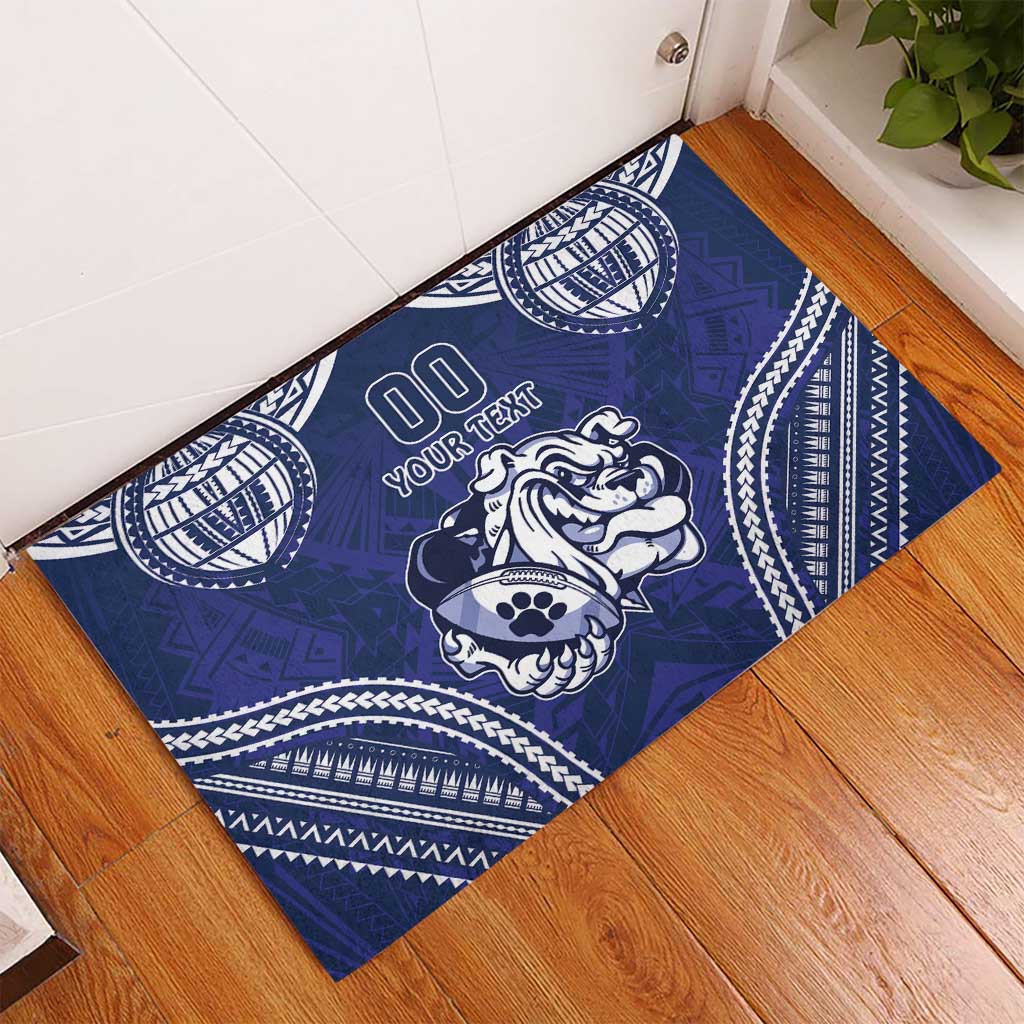 Bulldogs Rugby Custom Rubber Doormat Go Berries With Polynesian Style