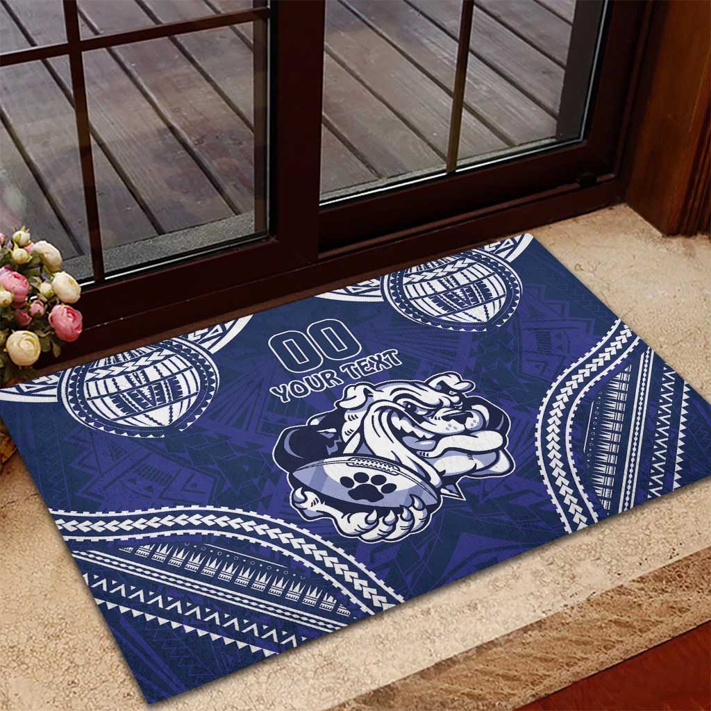 Bulldogs Rugby Custom Rubber Doormat Go Berries With Polynesian Style