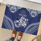 Bulldogs Rugby Custom Rubber Doormat Go Berries With Polynesian Style
