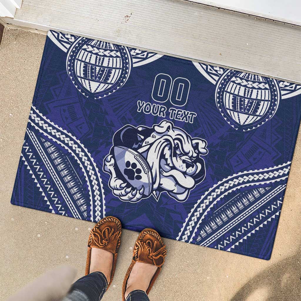 Bulldogs Rugby Custom Rubber Doormat Go Berries With Polynesian Style