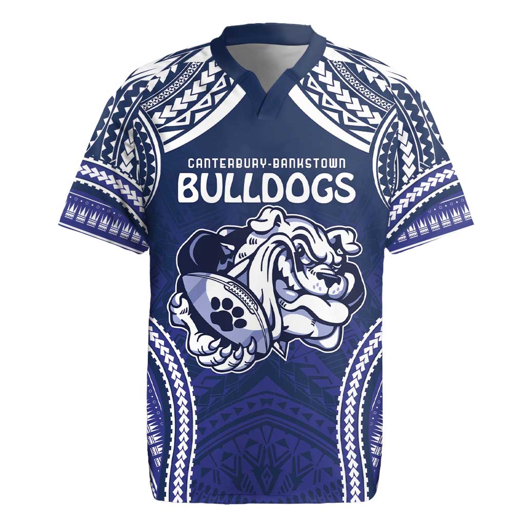 Bulldogs Rugby Custom Rugby Jersey Go Berries With Polynesian Style