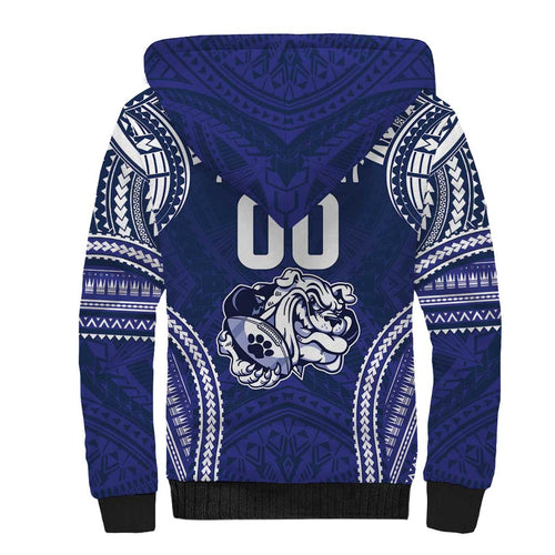 Bulldogs Rugby Custom Sherpa Hoodie Go Berries With Polynesian Style