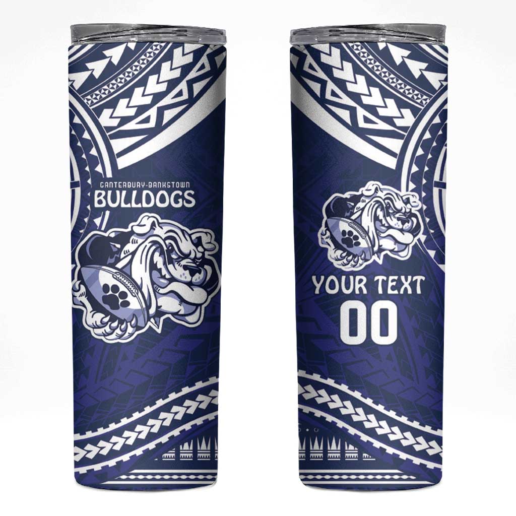 Bulldogs Rugby Custom Skinny Tumbler Go Berries With Polynesian Style