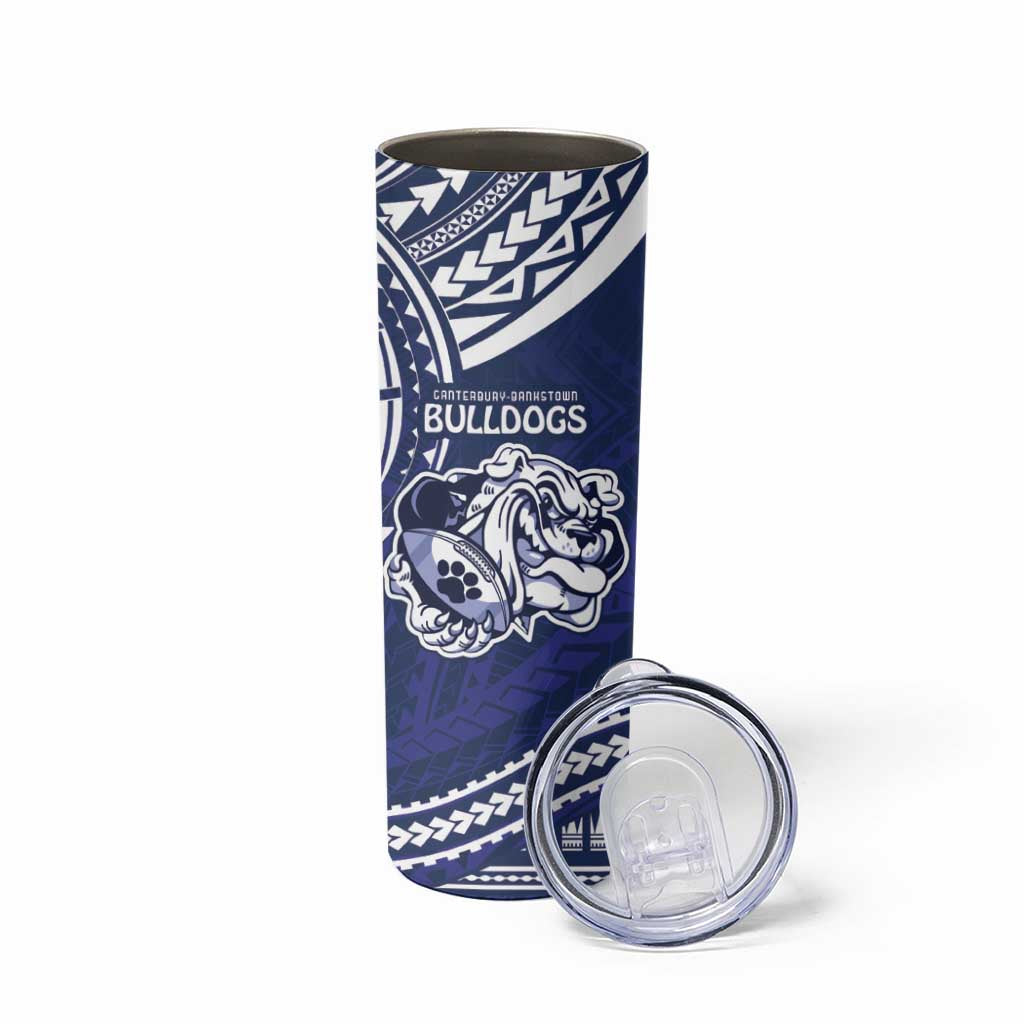 Bulldogs Rugby Custom Skinny Tumbler Go Berries With Polynesian Style