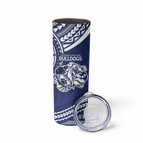 Bulldogs Rugby Custom Skinny Tumbler Go Berries With Polynesian Style