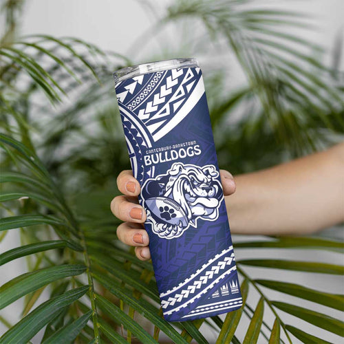 Bulldogs Rugby Custom Skinny Tumbler Go Berries With Polynesian Style