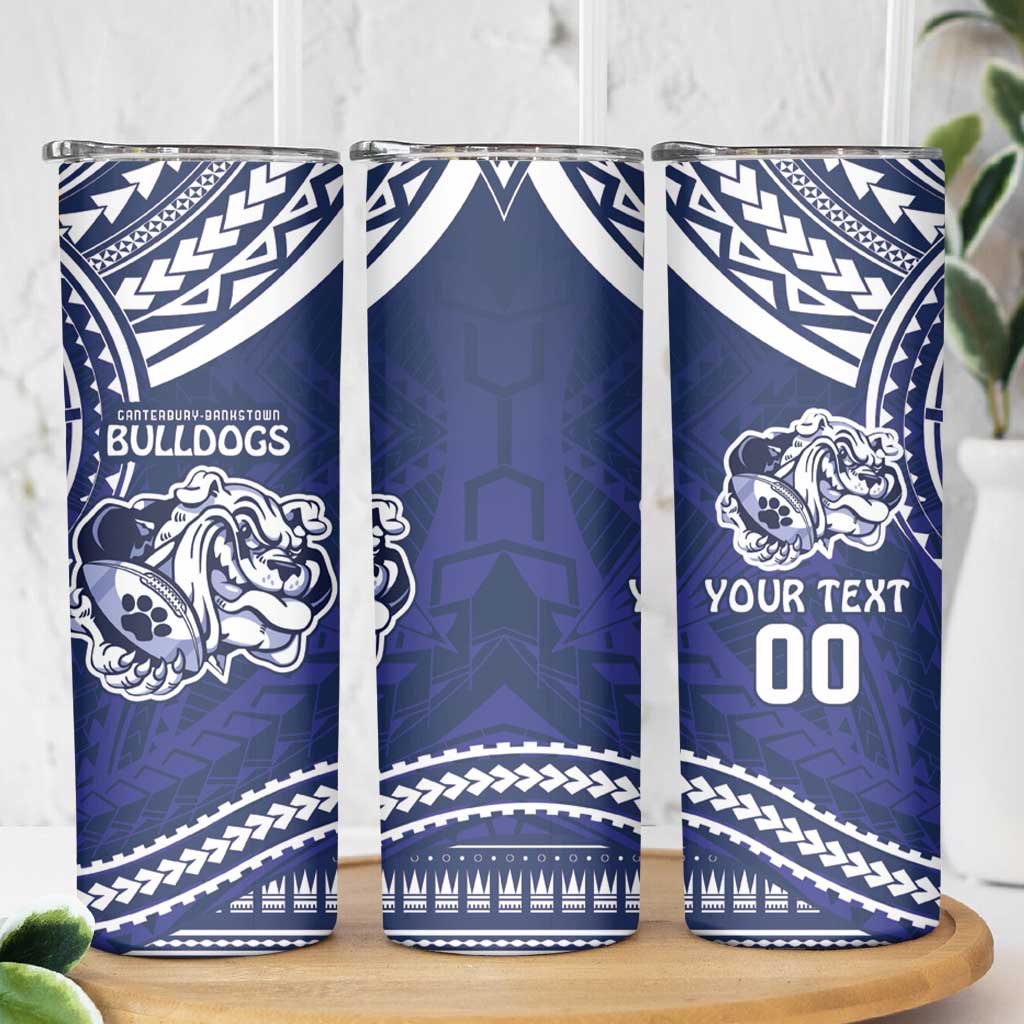 Bulldogs Rugby Custom Skinny Tumbler Go Berries With Polynesian Style