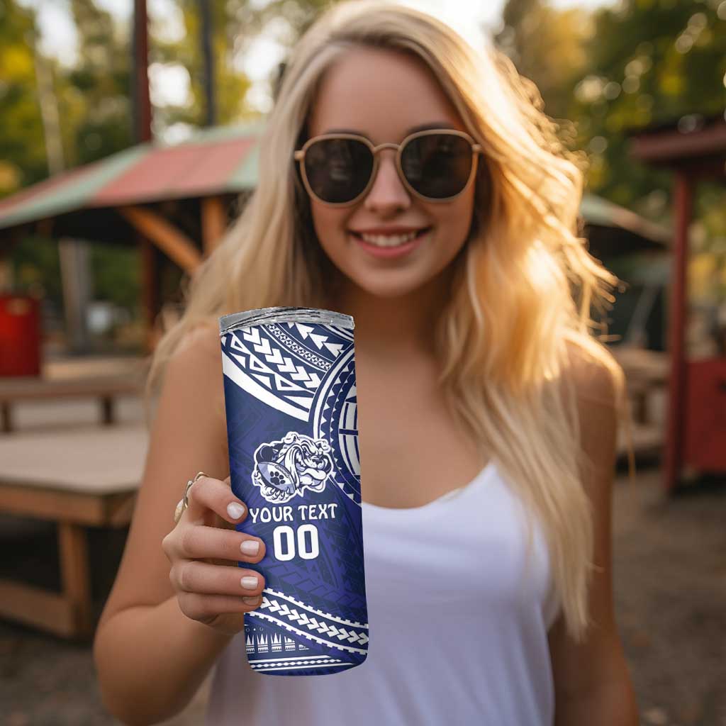 Bulldogs Rugby Custom Skinny Tumbler Go Berries With Polynesian Style