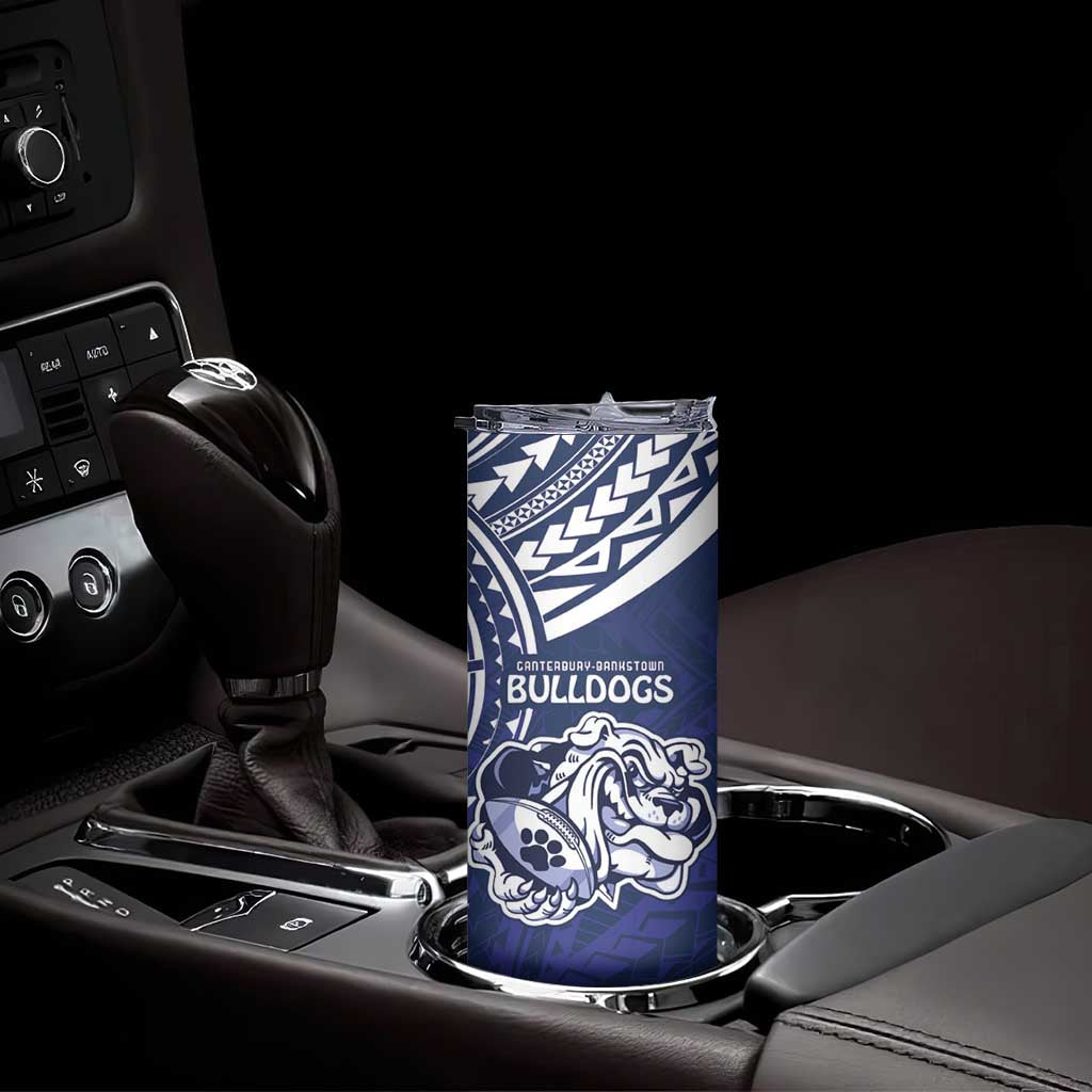 Bulldogs Rugby Custom Skinny Tumbler Go Berries With Polynesian Style
