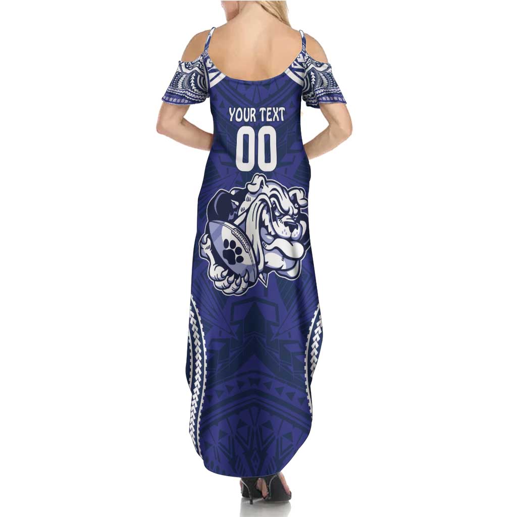 Bulldogs Rugby Custom Summer Maxi Dress Go Berries With Polynesian Style
