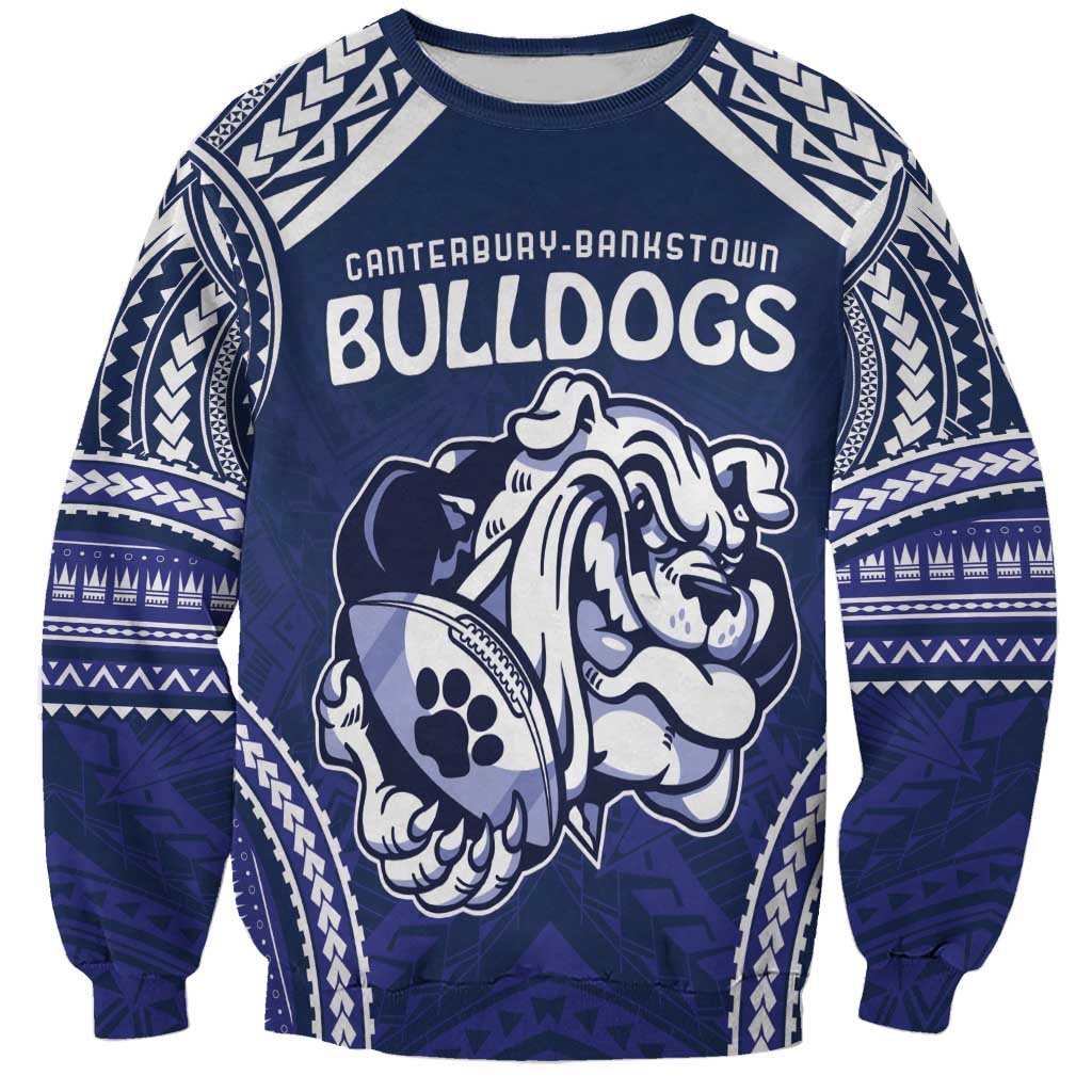 Bulldogs Rugby Custom Sweatshirt Go Berries With Polynesian Style