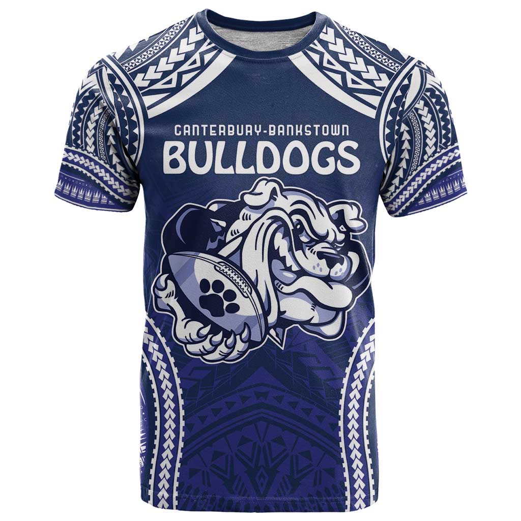Bulldogs Rugby Custom T Shirt Go Berries With Polynesian Style
