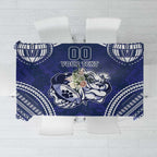 Bulldogs Rugby Custom Tablecloth Go Berries With Polynesian Style