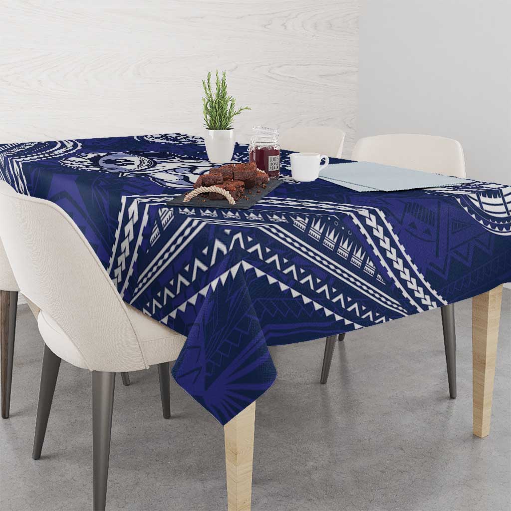 Bulldogs Rugby Custom Tablecloth Go Berries With Polynesian Style