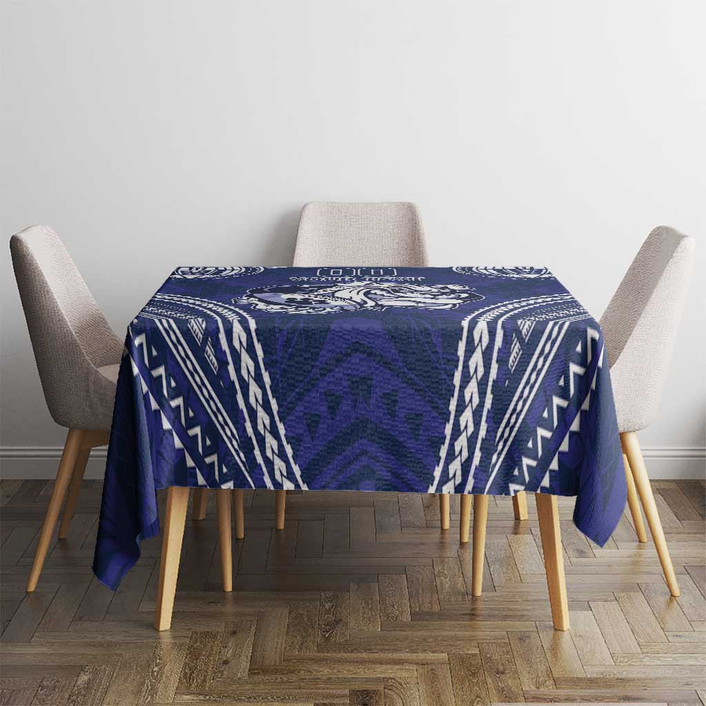 Bulldogs Rugby Custom Tablecloth Go Berries With Polynesian Style