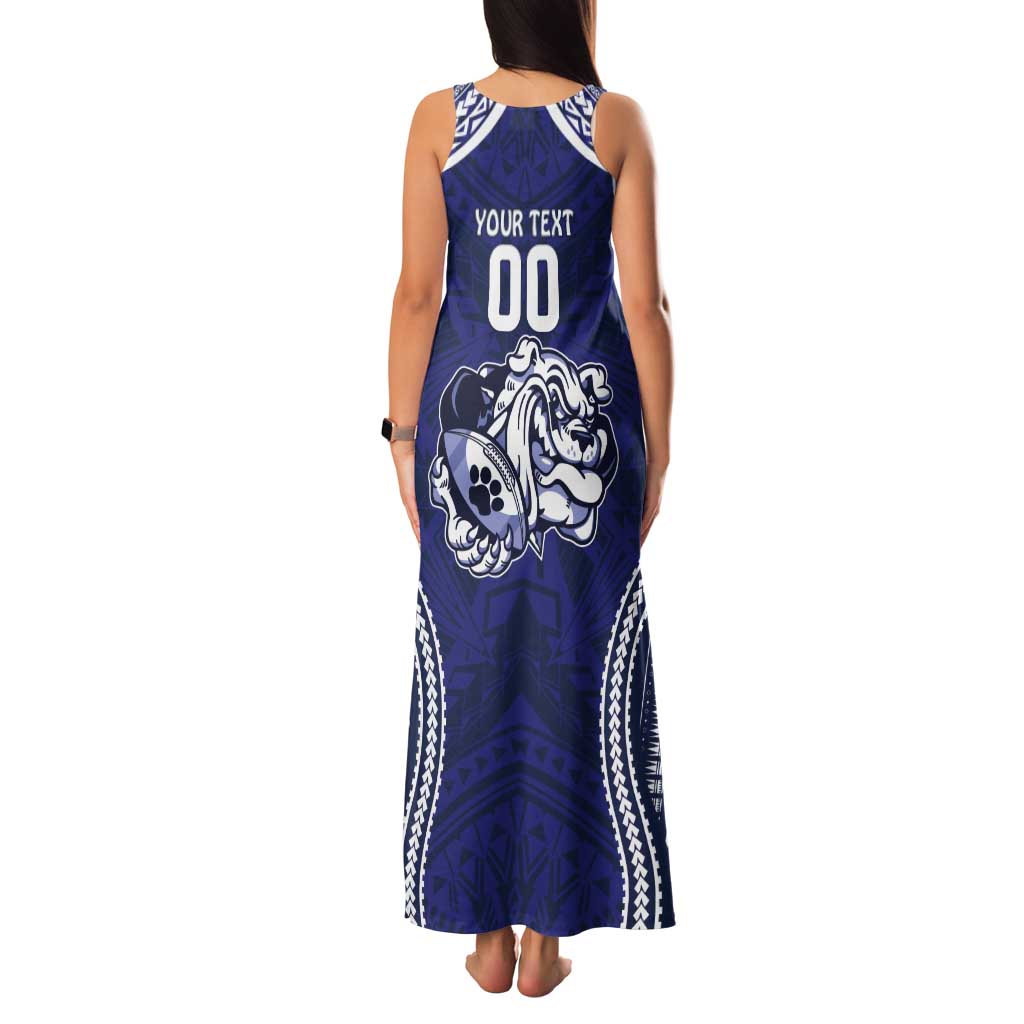 Bulldogs Rugby Custom Tank Maxi Dress Go Berries With Polynesian Style