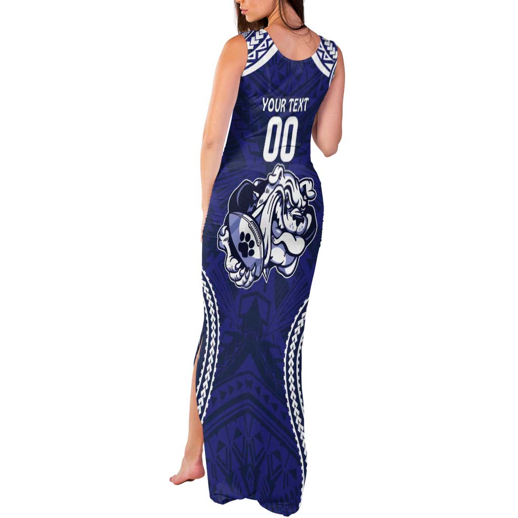 Bulldogs Rugby Custom Tank Maxi Dress Go Berries With Polynesian Style