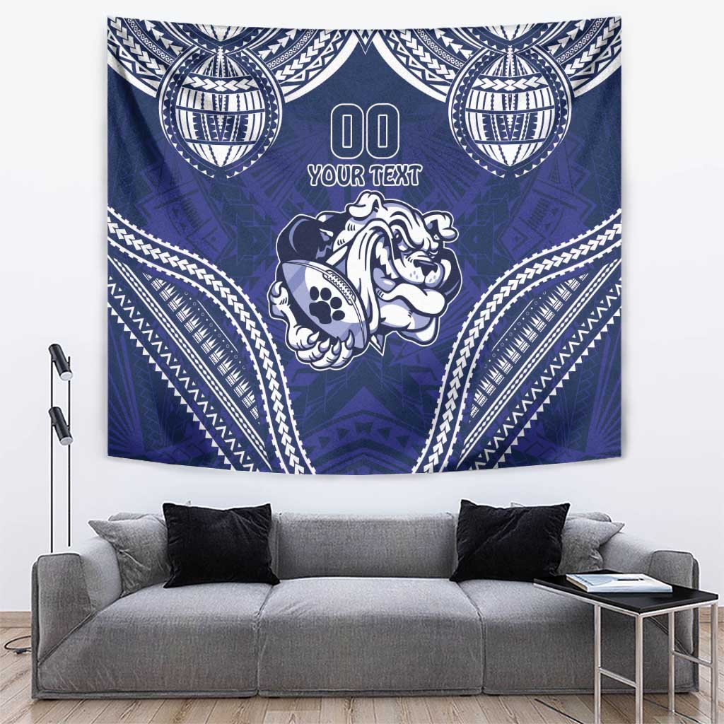 Bulldogs Rugby Custom Tapestry Go Berries With Polynesian Style