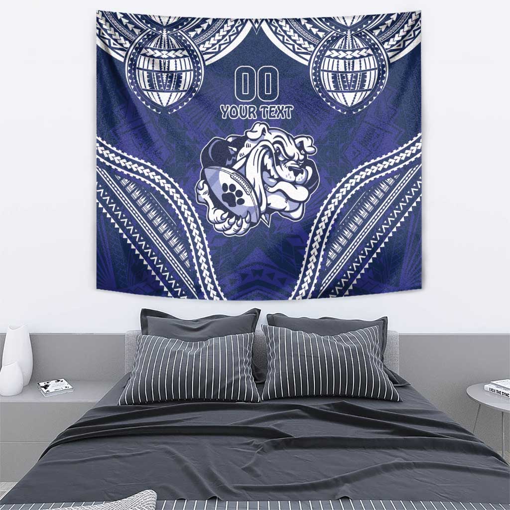 Bulldogs Rugby Custom Tapestry Go Berries With Polynesian Style