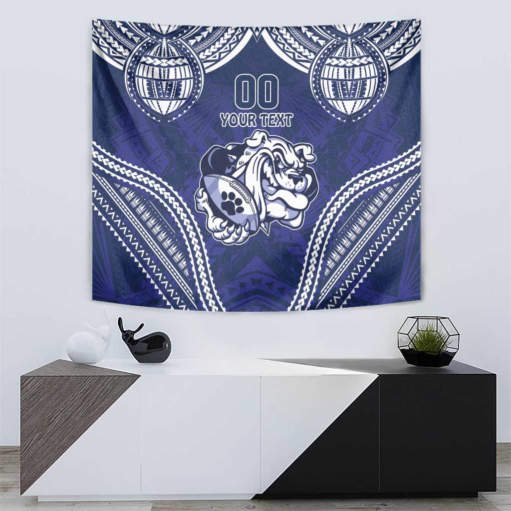 Bulldogs Rugby Custom Tapestry Go Berries With Polynesian Style