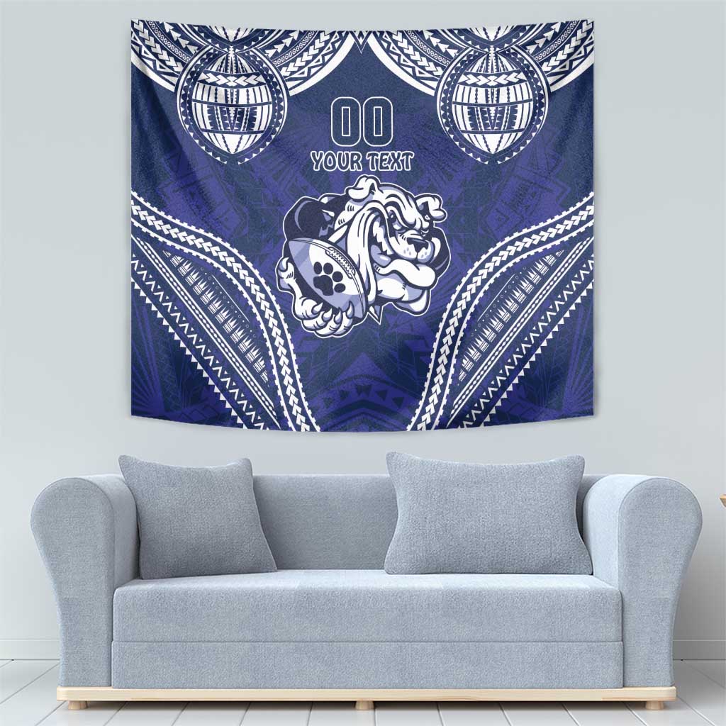 Bulldogs Rugby Custom Tapestry Go Berries With Polynesian Style