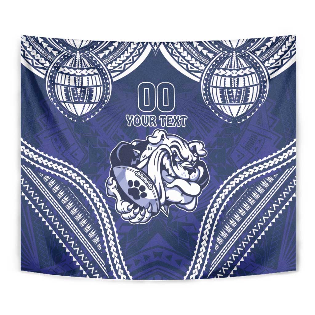Bulldogs Rugby Custom Tapestry Go Berries With Polynesian Style