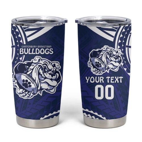 Bulldogs Rugby Custom Tumbler Cup Go Berries With Polynesian Style