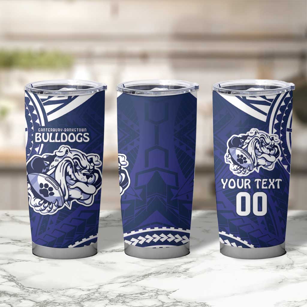 Bulldogs Rugby Custom Tumbler Cup Go Berries With Polynesian Style