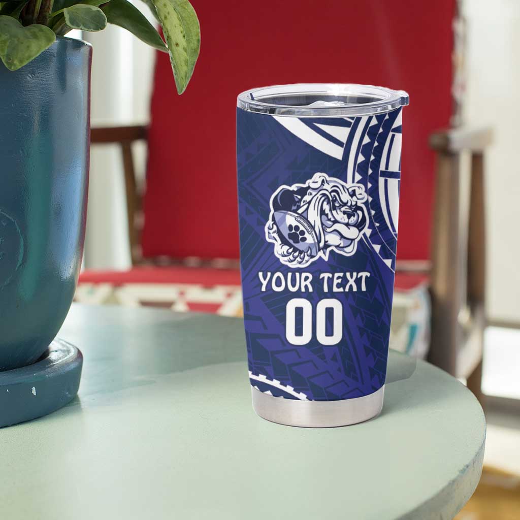 Bulldogs Rugby Custom Tumbler Cup Go Berries With Polynesian Style